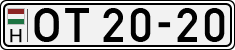 license plates of Hungary, Oldtimers (1990)