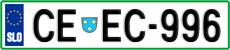 License plate of Slovenia, Cars