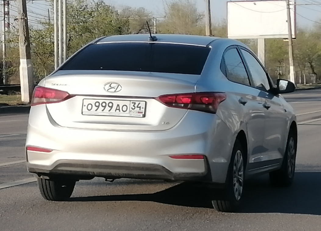 о 999 ао 34, Hyundai Solaris 
