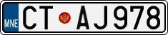 License plate of Montenegro, Cars