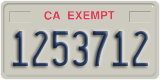 California, Exempt (1234567)