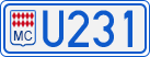 License plate of Monaco, Cars