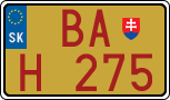 License plate of Slovakia, Oldtimers