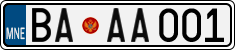 License plate of Montenegro, Cars