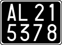 License plate of Italy, Cars (1927 year series)
