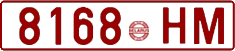 License plate Belarus, Cars (1992)