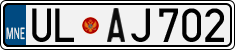 License plate of Montenegro, Cars