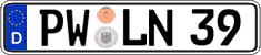 German license plate, Regular plates