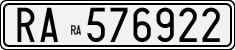 License plate of Italy, Cars (1927 year series)