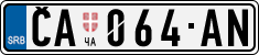 License plate of Serbia, Cars