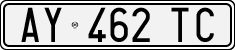 License plate of Italy, Cars (1994 year series)