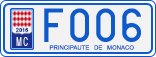 License plate of Monaco, Cars