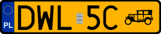 License plates of Poland, Oldtimers