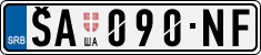 License plate of Serbia, Cars