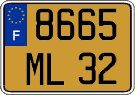 French license plate, FNI