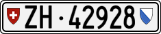 License plate of Switzerland, Cars