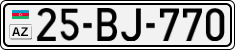 License plate of Azerbaijan, Cars