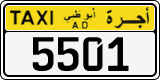 License plate of the UAE, Abu Dhabi, Taxi