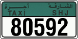 License plate of the UAE, Sharjah, Taxi