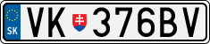 License plate of Slovakia, Cars
