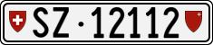 License plate of Switzerland, Cars
