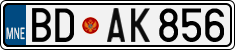 License plate of Montenegro, Cars