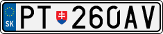 License plate of Slovakia, Cars