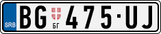 License plate of Serbia, Cars