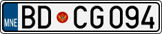 License plate of Montenegro, Cars