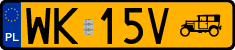 License plates of Poland, Oldtimers