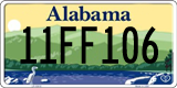 Alabama, 0AB1234 / 00AB123 / 00A1B23