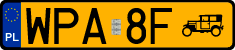 License plates of Poland, Oldtimers
