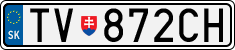 License plate of Slovakia, Cars