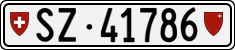 License plate of Switzerland, Cars