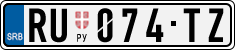License plate of Serbia, Cars