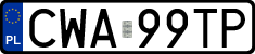 License plates of Poland, Regular car plates