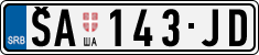 License plate of Serbia, Cars