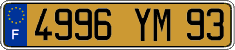 French license plate, FNI