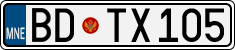 License plate of Montenegro, Cars