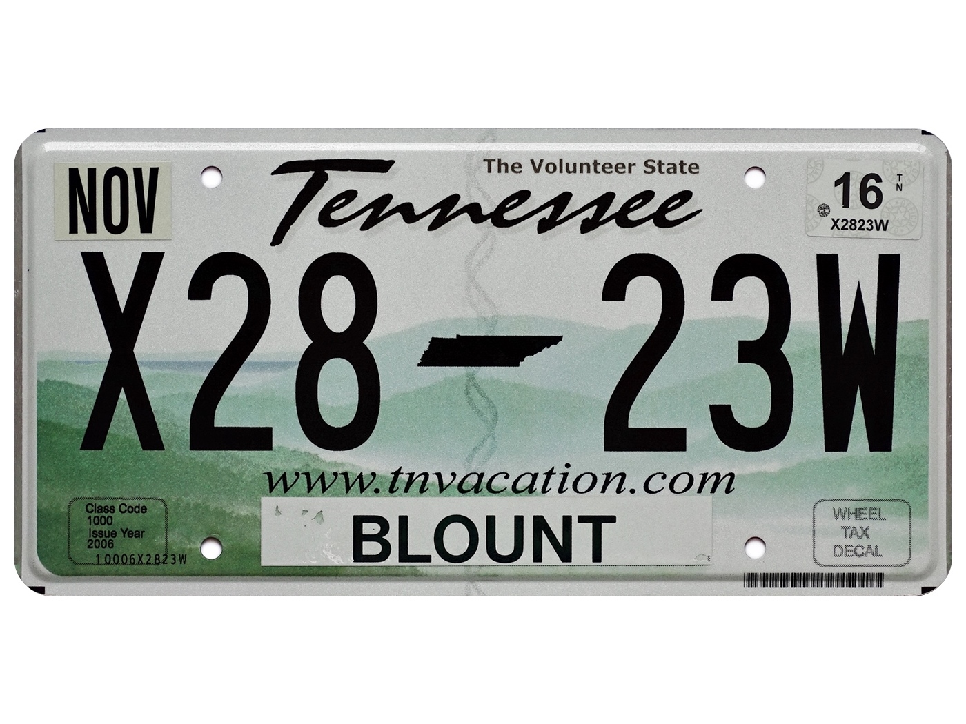 X28-23W, License plate without vehicle 