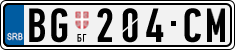License plate of Serbia, Cars