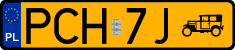 License plates of Poland, Oldtimers