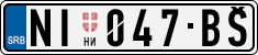 License plate of Serbia, Cars