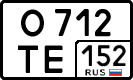 License plate Russia, Cars