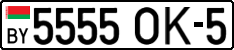License plate Belarus, Cars (2004)