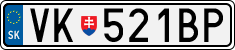 License plate of Slovakia, Cars
