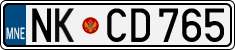 License plate of Montenegro, Cars