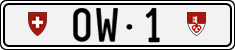 License plate of Switzerland, Cars