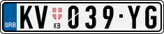 License plate of Serbia, Cars