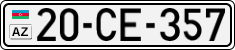 License plate of Azerbaijan, Cars